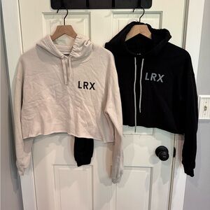 Women's Cropped Hoodies - Black and Cream